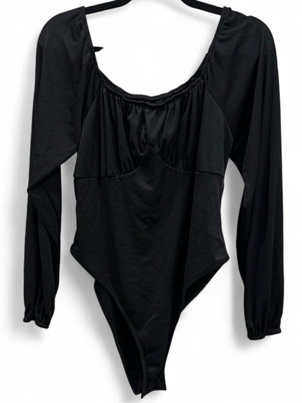 Black Long Sleeve Scoop Neck Bodysuit